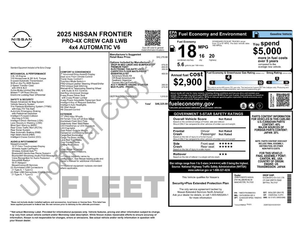2025 Nissan Frontier PRO-4X LWB