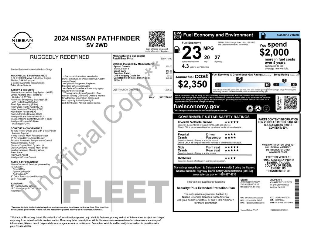 2024 Nissan Pathfinder SV