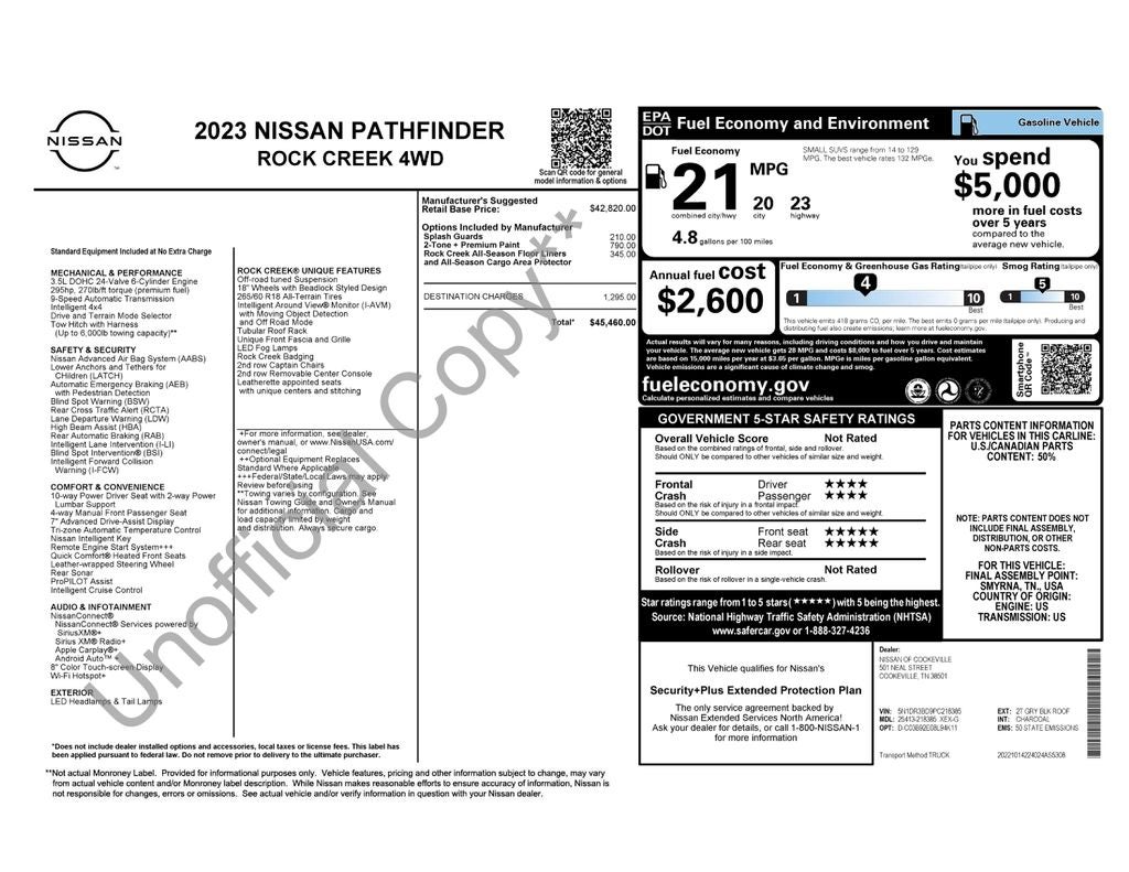 2023 Nissan Pathfinder Rock Creek