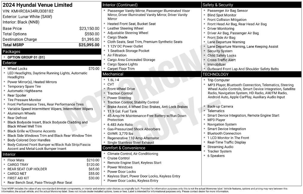 2024 Hyundai Venue Limited