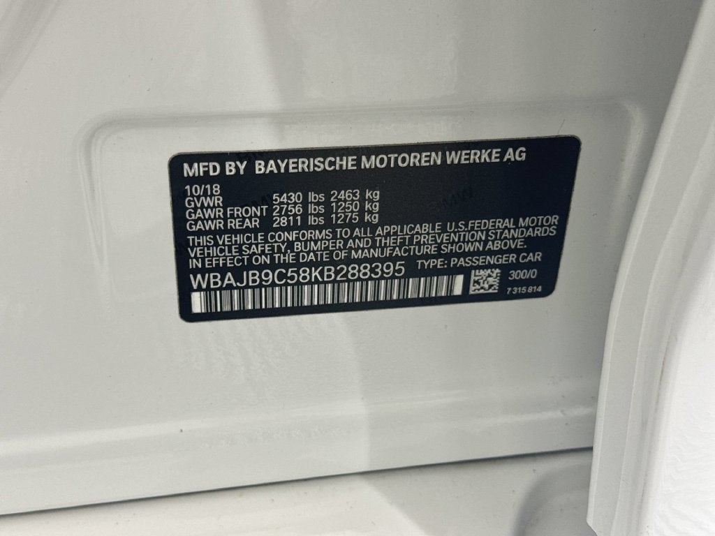 2019 BMW 5 Series M550i xDrive